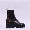 Wonders Toronto Pull On Gusset Boot - Black Leopard